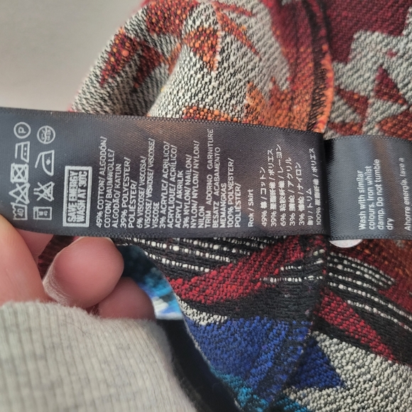 Womens Top Shop Southwest Print Mini Skirt size 8 - Picture 8 of 11